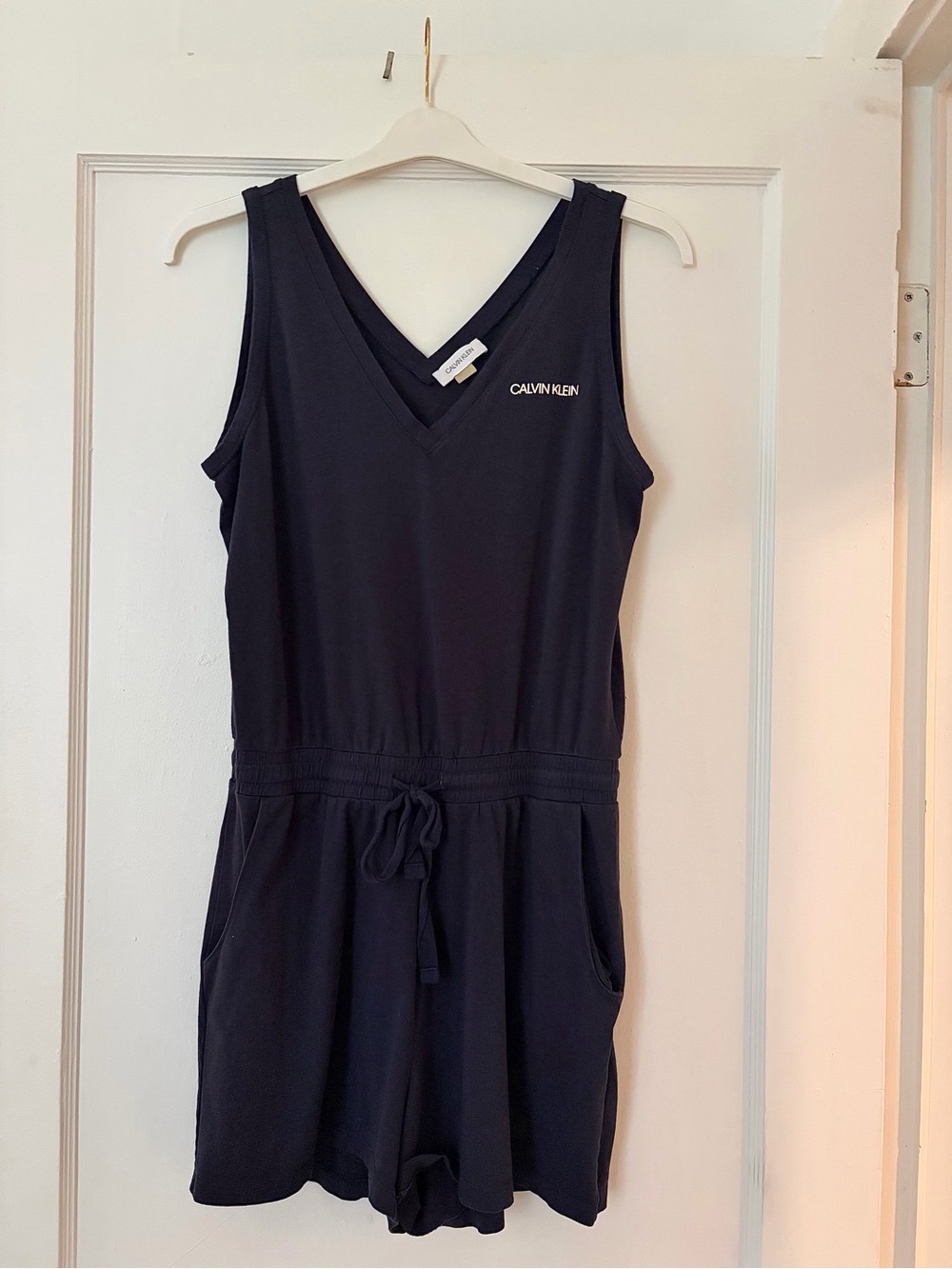 Calvin Klein Navy Blue V-Neck Sleeveless One-Piece Romper